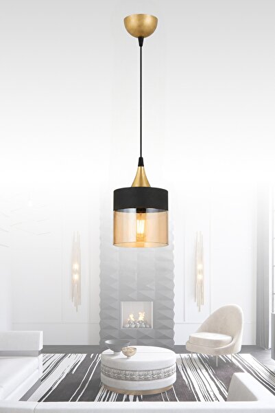 ESSLİGHT Nice Tekli Sarkıt Eskitme Bal Camlı Modern Antre Hol Avizesi