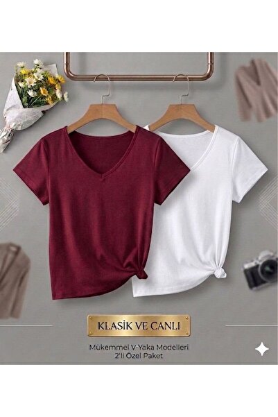BW Bravely Wear 2-Pack V-Neck Regular Fit (Plain, Unprinted) T-Shirt
