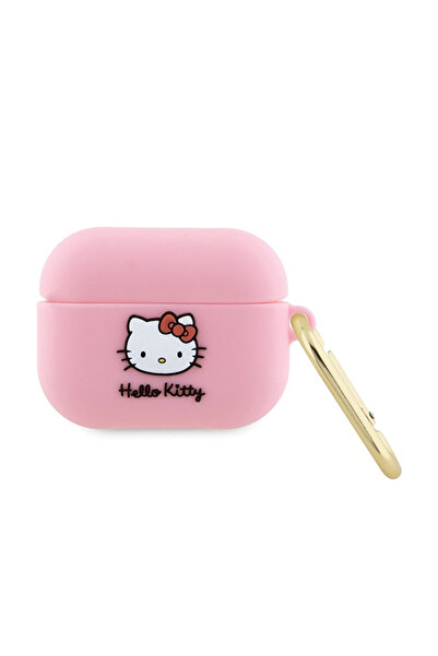 Hello Kitty HKAP3DKHSP Husă pentru AirPods Pro, roz/roz, din silicon, cu cap ...