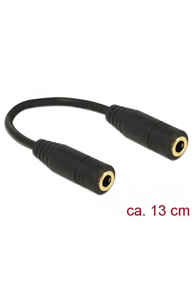 DELOCK Adaptor Jack 3,5mm 4 pini (mufă mamă) > 3,5mm 4 pini (mufă mamă) (negr...