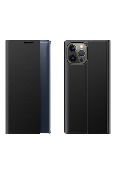 Hurtel Husă tip carte cu fereastră inteligentă pentru iPhone 13 Pro, negru.
