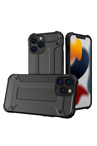 Hurtel Husă Hibridă Armură Rezistentă pentru iPhone 13 Pro, neagră
