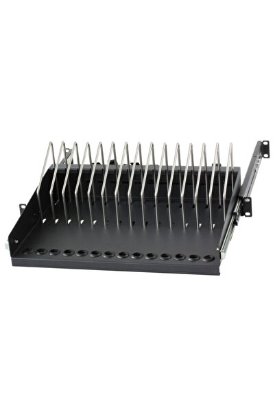 Techly 107753 Placă rack 1U de 19 ", pentru încărcarea a 14 dispozitive mobil...
