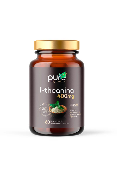 pureorganics L-Theanina din ceai verde – Focus și calm | 60 capsule