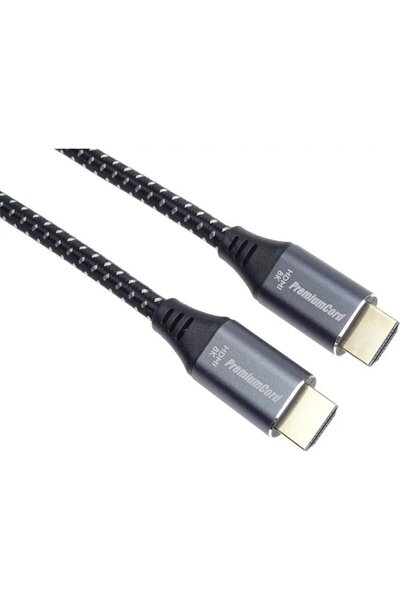 PremiumCord Cablu HDMI 2.1 de mare viteză + cablu Ethernet 8K @60Hz, conector...