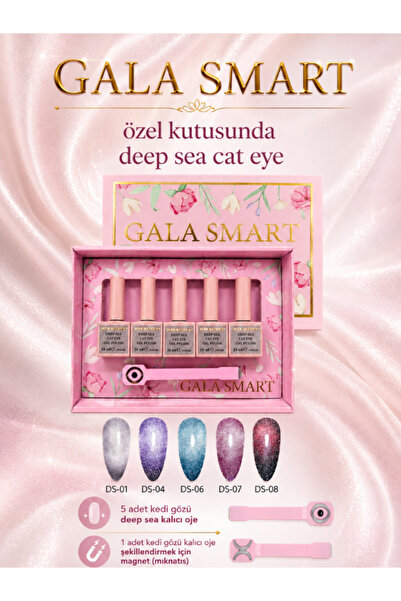 gala smart Deep Sea Cat Eye Kalıcı Oje Seti 5'li Özel Kutusunda Kedi Gözü Gel...
