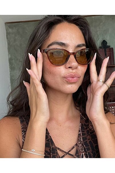 funeyes Nancy Brown Sunglasses Bitter Coffee Light Cat Eye Glasses Trend Color