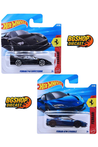 HOT WHEELS FERRARI F40 Competizione (black) - FERRARI SF90 Stradale
