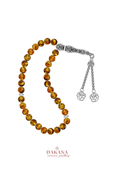 DAKANA JEWELLERY Сертифицирани молитвени броеници от естествен кехлибарен кам...