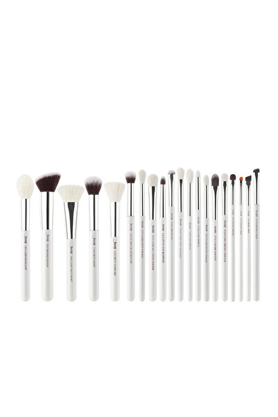 Jessup 20pcs White/Silver Mix Hair Brush Set