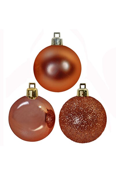 Zumzeria Set of Matte Brown Glitter Christmas Baubles Ø3cm - 20pcs