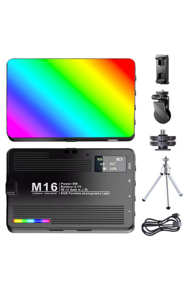 VeeShop Lampa Foto Video RGB LED Profesionala Ultra Subtire, 360 Culori, 3000...