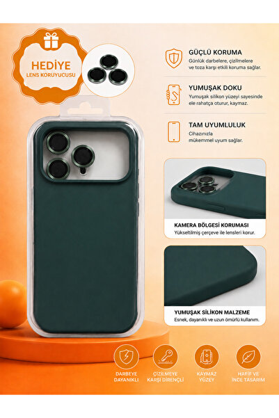 HYPERSOFT Iphone 17 Pro Max (6.9 inç) Uyumlu İçi Kadife Dışı Leke Tutmaz Lans...