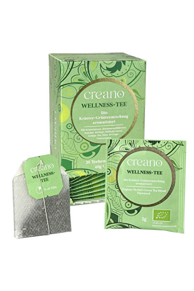 Creano Ceai organic Wellness, ceai verde cu plante aromatice, aromă de grapef...