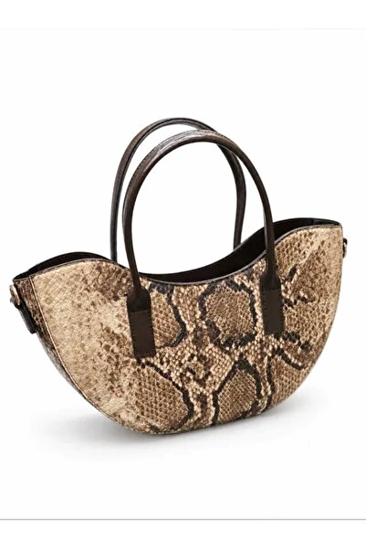 ÖZÜM ÇANTA Women's Leather Hand and Shoulder Crossbody Bag Leopard