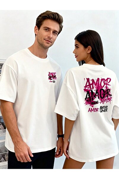 LELVANİ TRICOU UNISEX ROZ AMOR ANOER GOVER CU IMPRIMEU, CU GULER ROTUND
