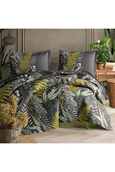 DENİZLİ ÇEYİZ Clasy Double 4 Season Quilted Duvet Cover Set Botanica