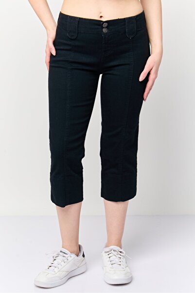 Don't Call Me Jennyfer Women Regular Fit Plain Stretchable Capri Denim, Black