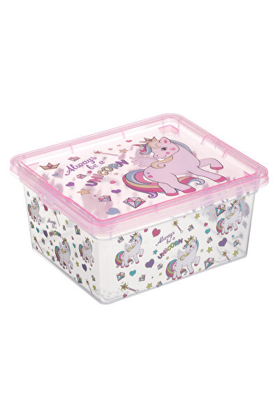 Zumzeria Transparent Box with Lid & Unicorn Design for Toys 2.5lt