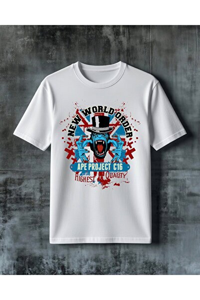 COMVİCHO Ape Project C New World Order Printed Oversize T-Shirt