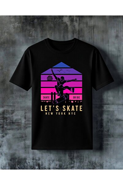 COMVİCHO Skate or Die Newyork Nyc Printed Oversize T-Shirt