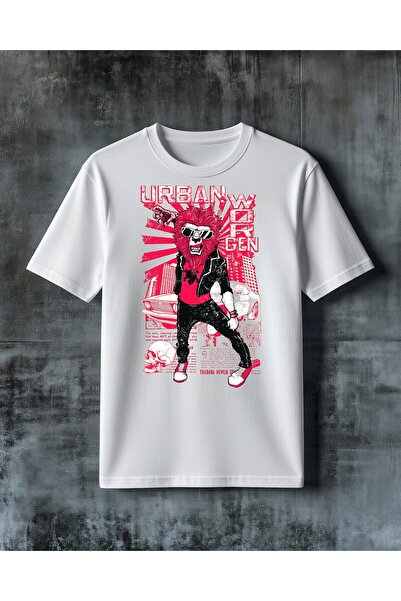 COMVİCHO Urban Worker Gen Aslan Printed Oversize T-Shirt