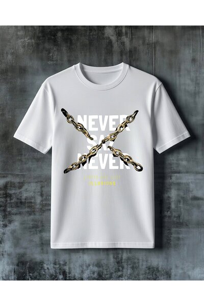 COMVİCHO Limits Illusions Break the Chain Printed Oversize T-Shirt