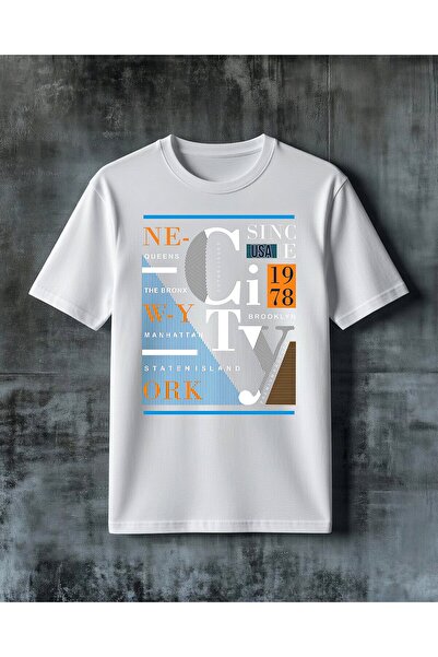 COMVİCHO Newyork Poster Printed Oversize T-Shirt