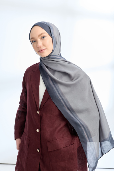 ARMANDA Soft Blush Floş Viscosse Shawl - Dark Gray