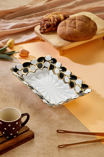 Cooker 30 cm Porcelain Rectangular Presentation Bowl Decorative Bowl Ckr3838