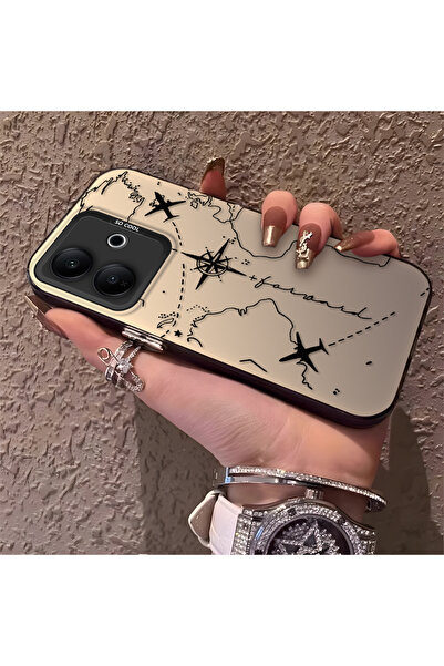 SLIMFELT Vivo V60 Lite 4G/5G Uyumlu Zarif Harita Desenli Kılıf, Düşmeye Dayan...