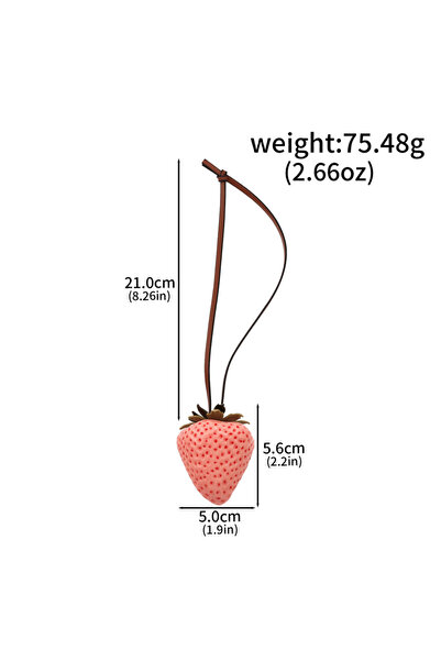 Choice1 BG00165-01 Cream Resin Red Strawberry Bag Pendant Fruit Charm Car Han...