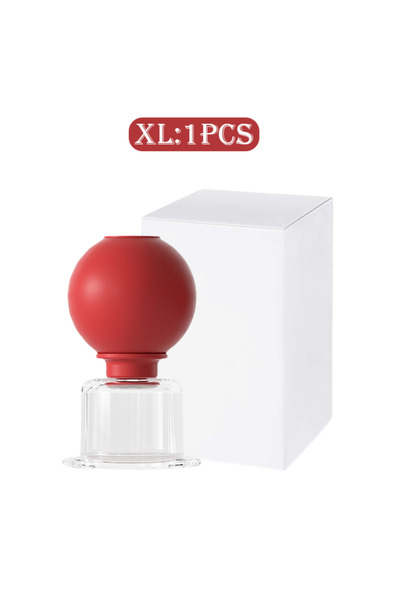 Choice12 1 قطعة كوب حجامة وجهي أحمر مقاس XL، 2/3 قطعة كوب حجامة للوجه، كوب تد...