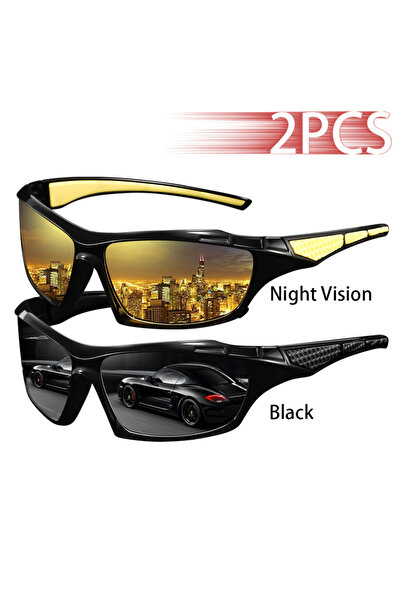 Choice3 نظارات شمسية رياضية للرجال من NightVision-Black، قطعتان، بتصميم عصري ...