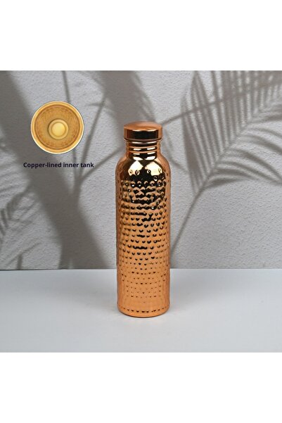 Choice1 800ml Gold plating Hot 800ML Copper Drinking Bottle Hammer Pattern Le...