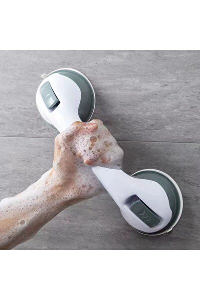 Choice Grey Nail-Free Suction Cup Grab Bar Wall Mounted Glass Door Handle Bat...