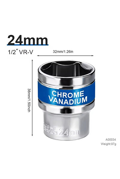 Choice18 24mm 8-32mm 1/2" Drive Deep Impact Socket Set Drive Metric Wrench So...