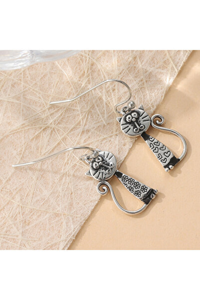 Choice T693-1 Creative Design Cat Style Pendant Earrings Women's Retro Punk A...