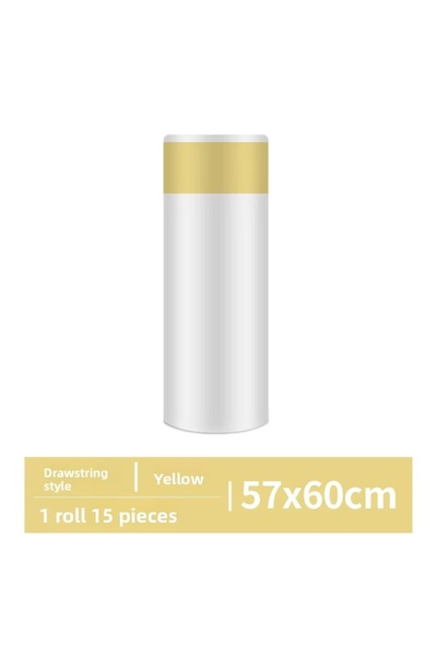 Choice12 BBYellow 57 60cm-1PC Drawstring Trash Bags Kitchen Waste Strong Disp...