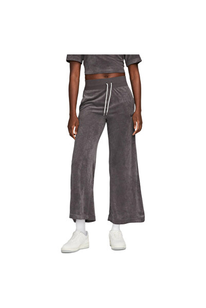 Nike Femei& # Pantaloni din frotir cu talie înaltă și croială largă, mărimea L