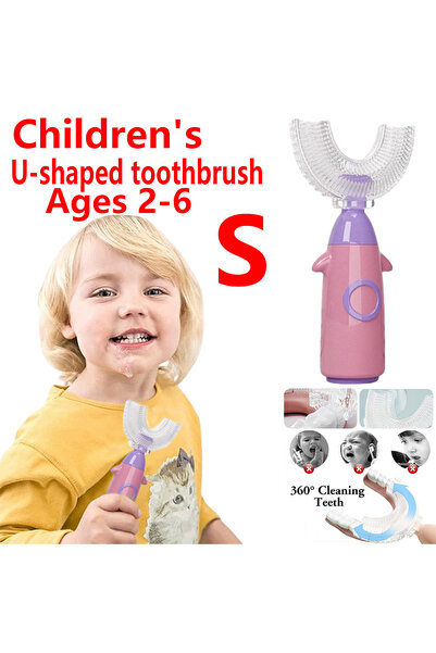 Choice S-Pink 2-6Y U Shaped Kids Toothbrush Food Grade Silicone Soft for 2-12...