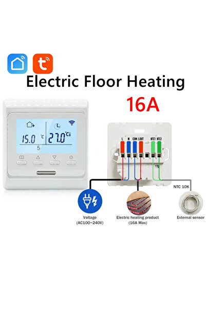 Choice3 ثرموستات تدفئة أرضية كهربائي قابل للبرمجة عبر واي فاي AC100-240V 220V...