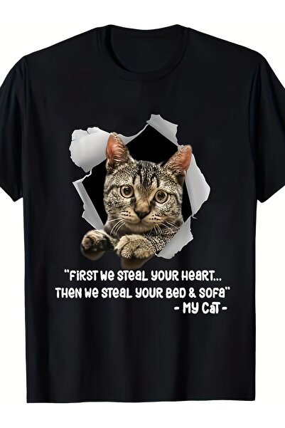 yiou trendy clothing Men's cat lover T-shirt