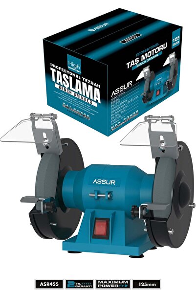 ASSUR 125mm Zımpara Balta Bıçak Bileme Makinesi Taş Motoru Tezgah Üstü Taşlam...