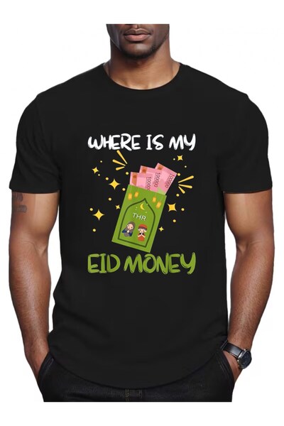 YIO YIO تي شيرت أسود عصري بياقة دائرية للاستخدام اليومي