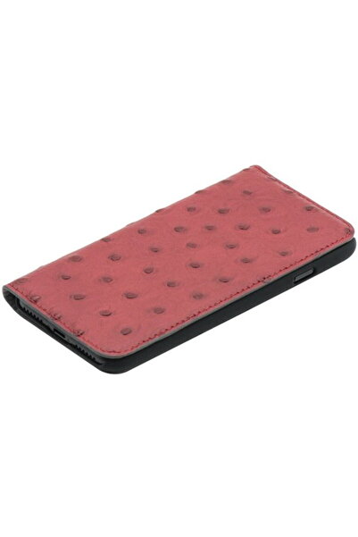 TELLUR Book case Ostrich Genuine Leather for iPhone 7 red
