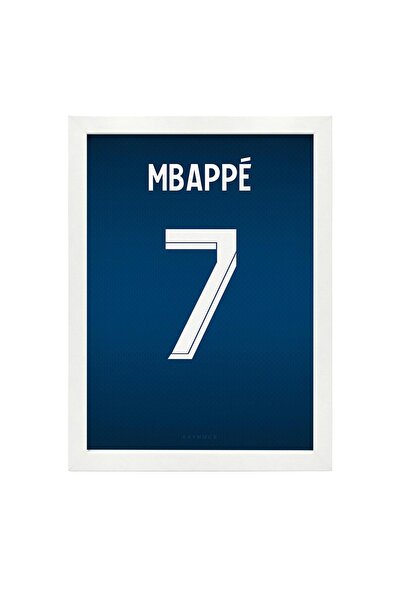 KAYNOCK Kylian Mbappe Jersey, Futbol Forma Tablo, Tablo Dijital Tasarım Beyaz...