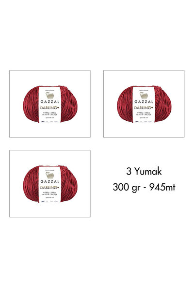 Gazzal Darling 559 100% Viskon El Örgü İpliği, 3 Yumak, Resmi Satış Mağazası