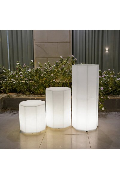 MYASEM STORE LED Stand Set 3 Piece Octagonal Display Stand LLDPE Waterproof D...