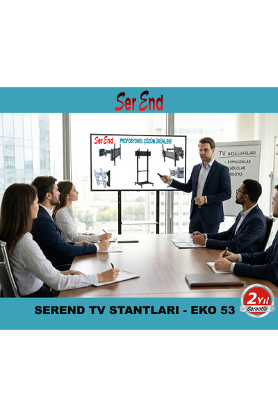 Serend TV STAND - Metal Ayaklı Tekerlekli, Raflı, Tv Sehpası/ünitesi 42” – 65”
